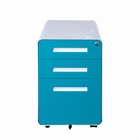 ISO14001 ISO18000 Round Edge Steel Mobile Pedestals 156cm  With Three Drawers