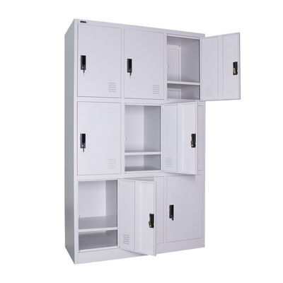 Electrostastic Powder Coating 9 Doors Metal Lockers Staff Lockers H1850mm