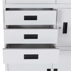 Glass Door Three Drawers Security Steel Filing Cabinet With Inner Box