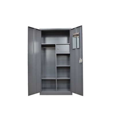 Modern Steel Clothes Storage Cabinet File Metal 2 Doors Wardrobe