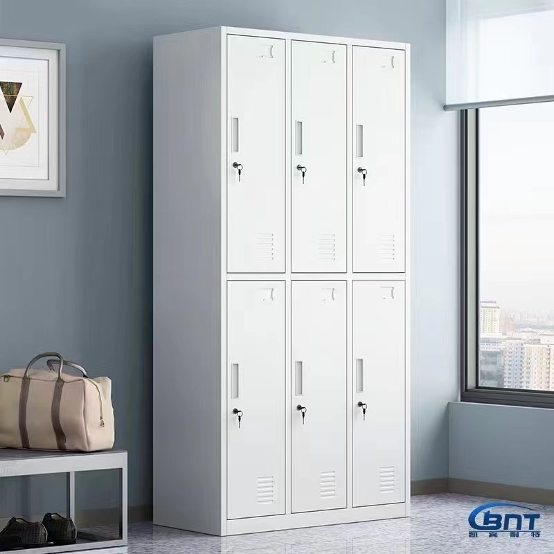 Modern Design Gym Compartment 6 Door Metal Lockers RAL Color