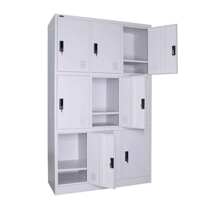 Electrostastic Powder Coating 9 Doors Metal Lockers Staff Lockers H1850mm