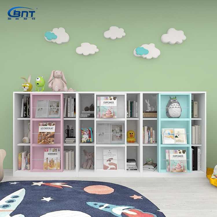 Kids Metal Book Rack Bedroom Furniture Library Display